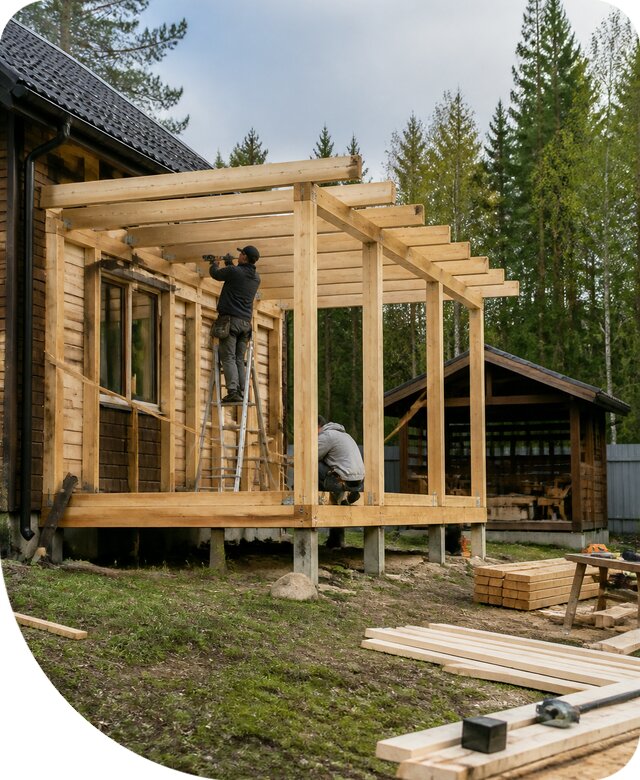 Строительство пристроек и построек на участке в Донском